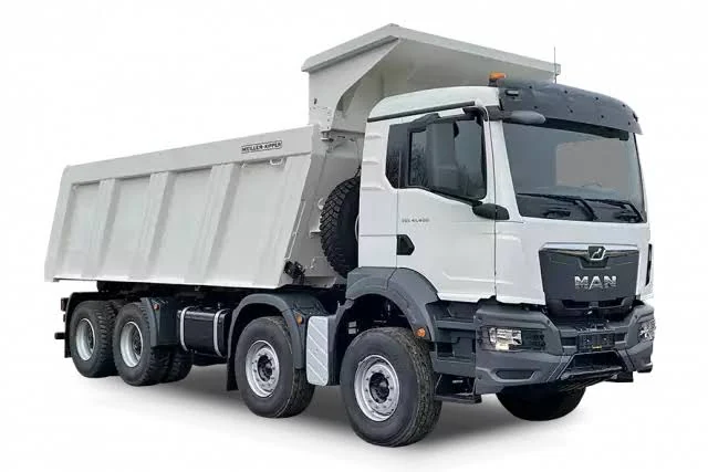 White tipper truck equipment